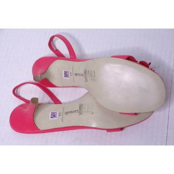 🆕LARROUDE Hibiscus Slingback Flower Sandal Shoes 8.5 Pink - Picture 12 of 12